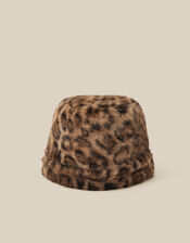 Niya Leopard Print Faux Fur Hat, , large