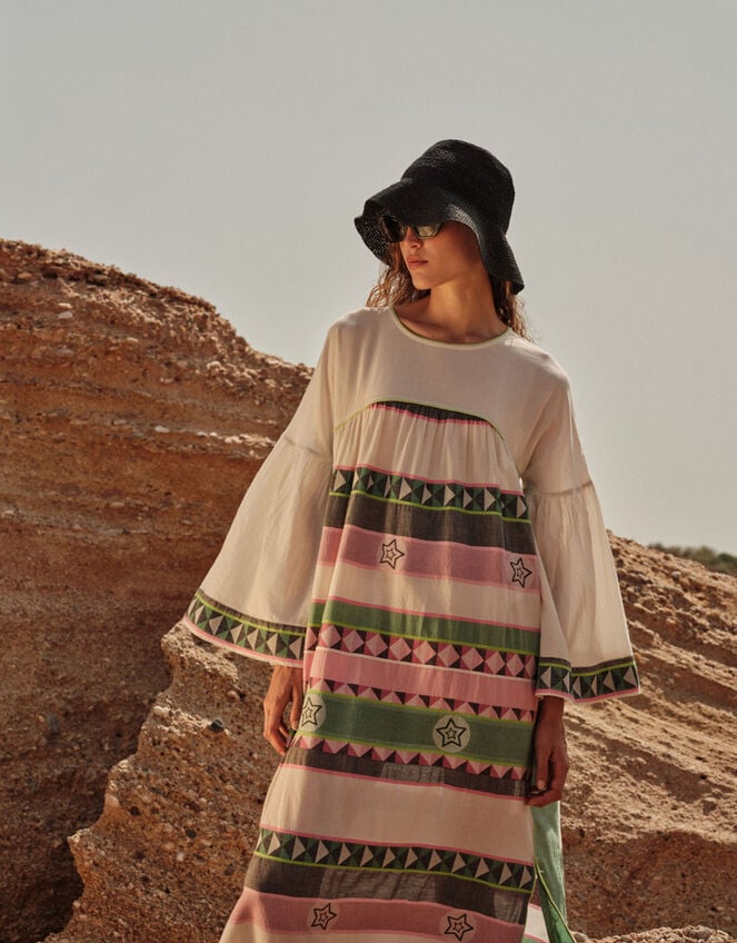 Devotion Twins Vela Geometric Stripe Maxi Dress, Multi (MULTI), large