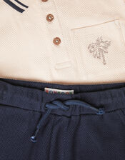 Palm Jersey Polo Shirt & Shorts Set, Natural (STONE), large