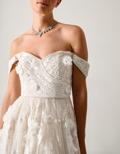 Luciane Off-Shoulder Wedding Dress, Ivory (IVORY), large