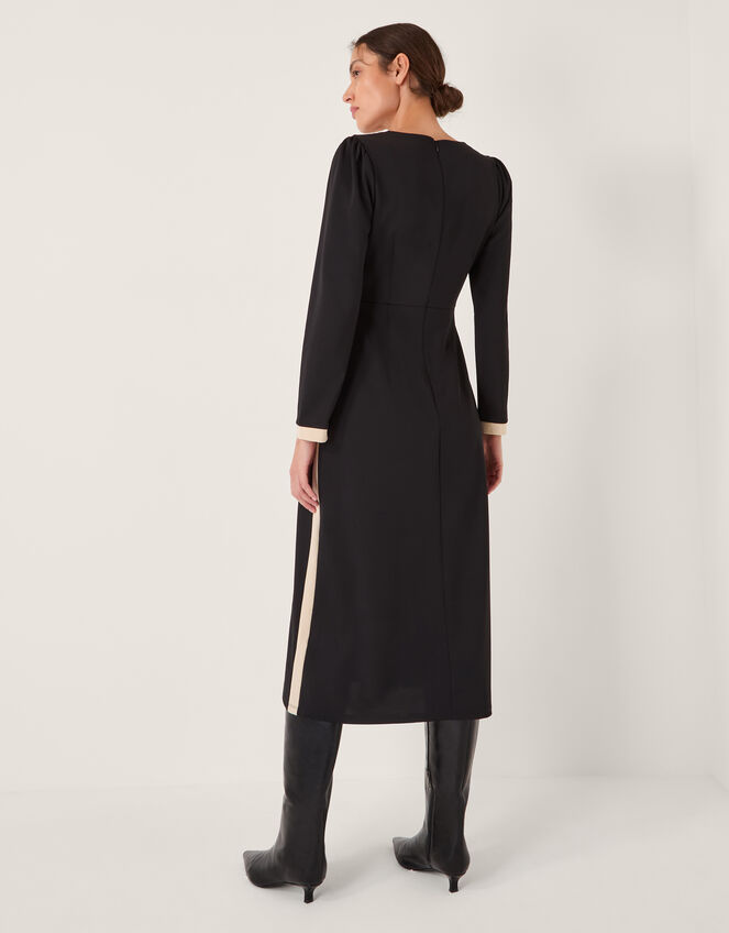 Paloma Contrast Panel Jersey Midi Dress, Black (BLACK), large