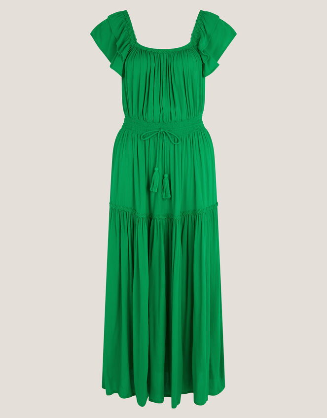 Isabela Square Neck Midi Dress, Green (GREEN), large