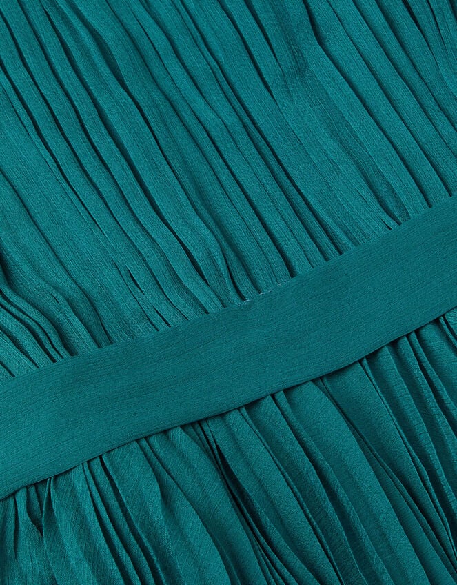 Alicia Pleated Tiered Party Dress, Teal (TEAL), large