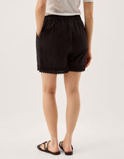 Irina Lace Trim Shorts, Black (BLACK), large