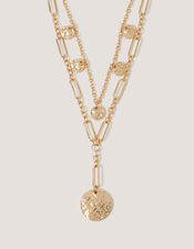 Coin Pendant Layered Necklace, , large