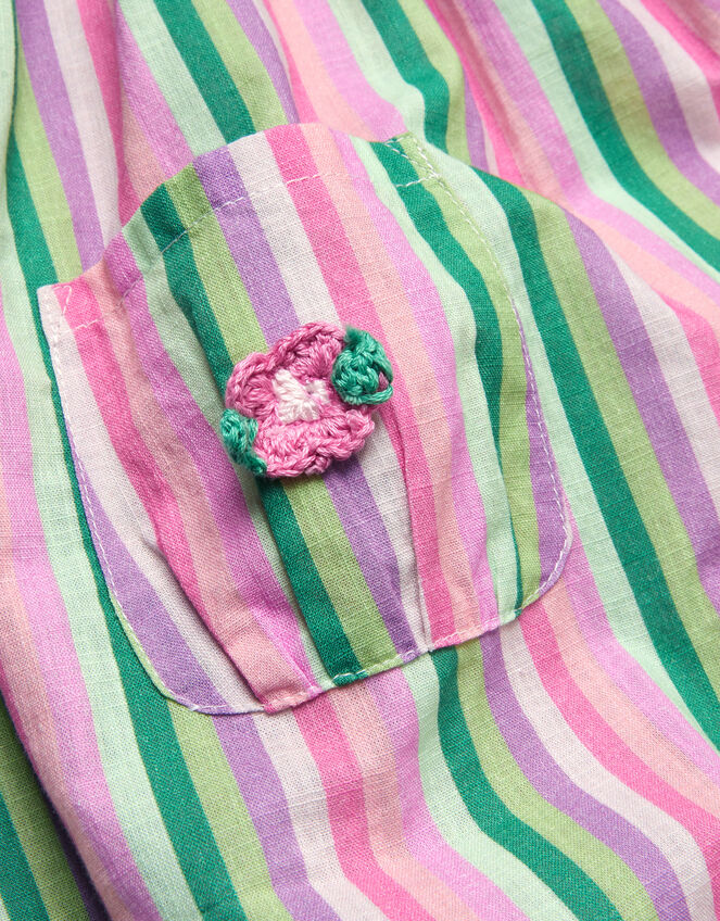 Baby Frill Stripe Playsuit , Green (GREEN), large