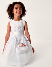 Felicity Floral Embroidered Communion Dress, White (WHITE), large