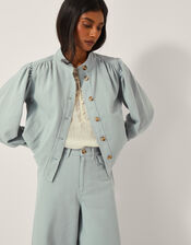 Ciara Puff Sleeve Denim Jacket, Blue (PALE BLUE), large