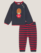 Newborn London Bear Jumper & Joggers Set, Blue (NAVY), large
