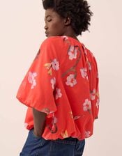 Nessa  Watercolour Floral Top, Red (RED), large