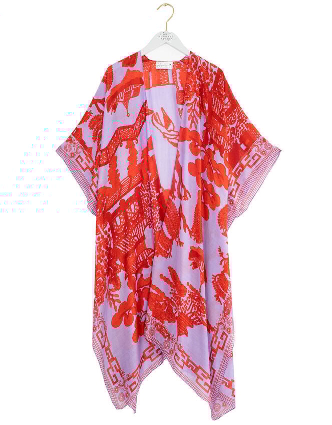 One Hundred Stars Willow Print Kimono, , large