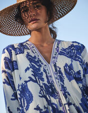 One Hundred Stars Giant Willow Print Midi Dress, Blue (BLUE), large