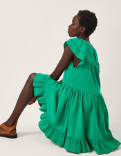 Maryam Frill Mini Swing Dress, Green (GREEN), large