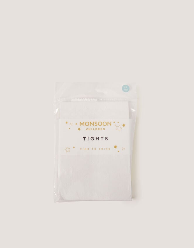 40 Denier Lace Tights, White (WHITE), large