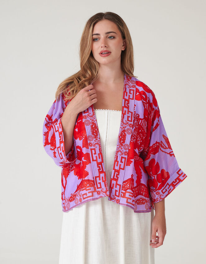 One Hundred Stars Willow Print Kimono Jacket, , large