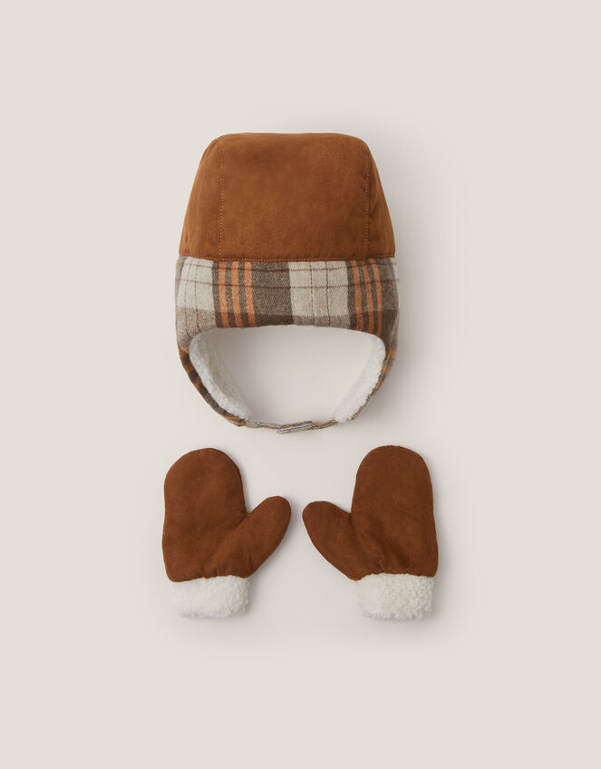 Baby Racoon Trapper Hat & Mittens Set, Multi (MULTI), large