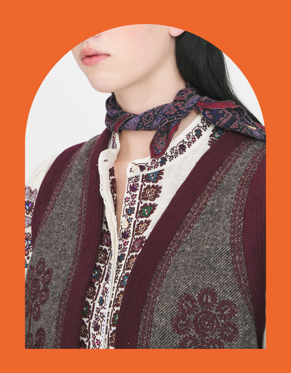 Antik Batik Tamari Printed Bandana, Red (BURGUNDY), large