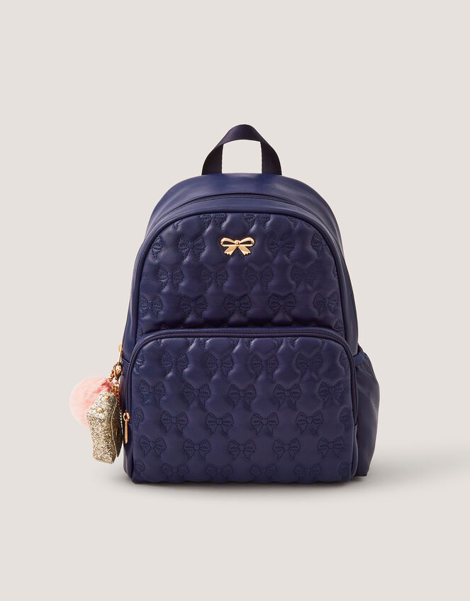 Bow Quilted School Backpack, , large