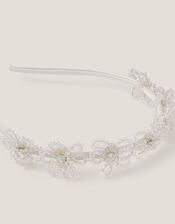 Flower Beaded Headband, , large
