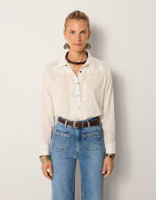 Maison Hotel Kerry Floral Embroidered Shirt, White (WHITE), large