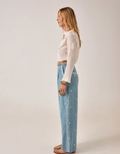 Maison Hotel Gabriela Embroidered Broderie Blouse, White (OFF WHITE), large