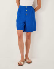 Lucy Linen Blend Longline Shorts, Blue (COBALT), large