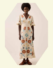 East Odeline Embroidered Dobby Maxi Dress, Ivory (IVORY), large