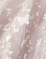 Astrid Appliqu&eacute; Butterfly Swing Dress, White (WARM IVORY), large