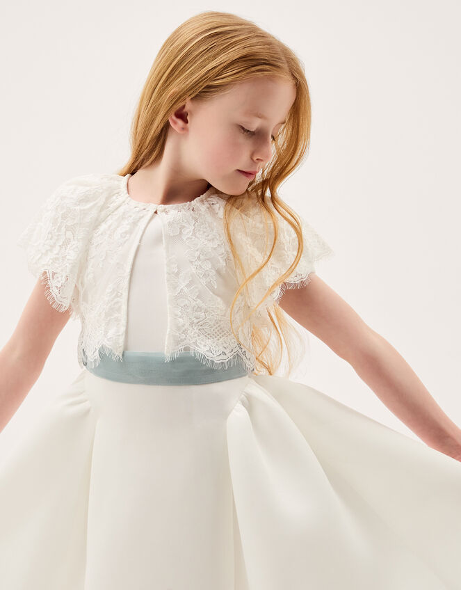 Lola Lace Short Sleeve Cover Up, Ivory (IVORY), large