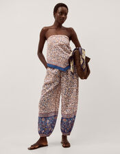 Ari Floral Balloon Trousers, Blue (BLUE), large