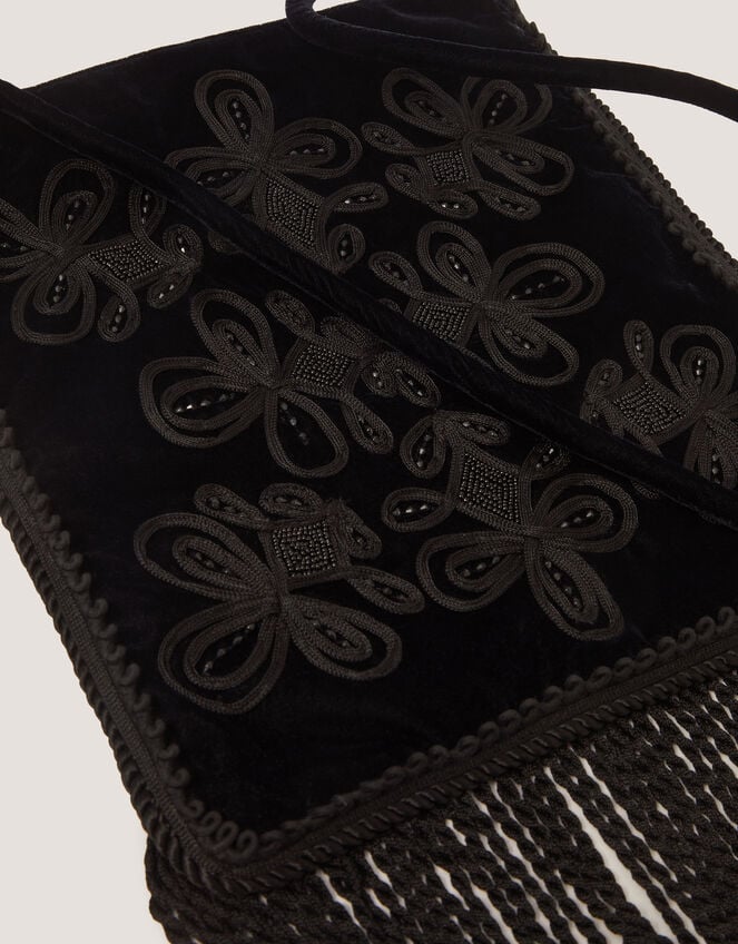 Dori Embroidered Fringe Crossbody Bag, , large