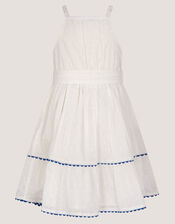 Shell & Palm Embellished Dress, Ivory (IVORY), large