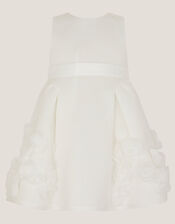 Baby Elouise Sleeveless Rose Appliqu&eacute; Dress, Ivory (IVORY), large