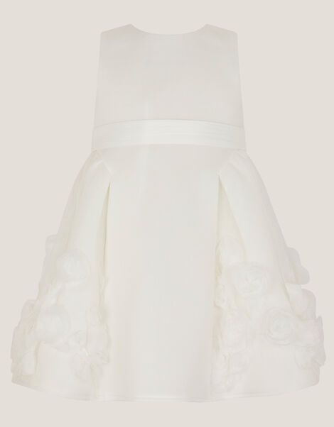 Baby Elouise Sleeveless Rose Appliqu&eacute; Dress, Ivory (IVORY), large