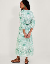 Cut Work and Embroidered Dress in Sustainable Cotton, White (WHITE), large