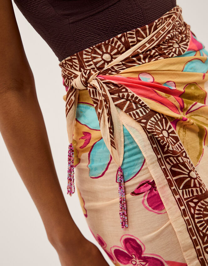 Iris Floral Print Sarong, , large