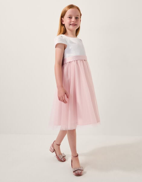 Satin Bridesmaid Dress, Pink (PINK), large