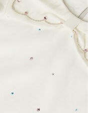 Bow Collar Rhinestone Top, Ivory (IVORY), large