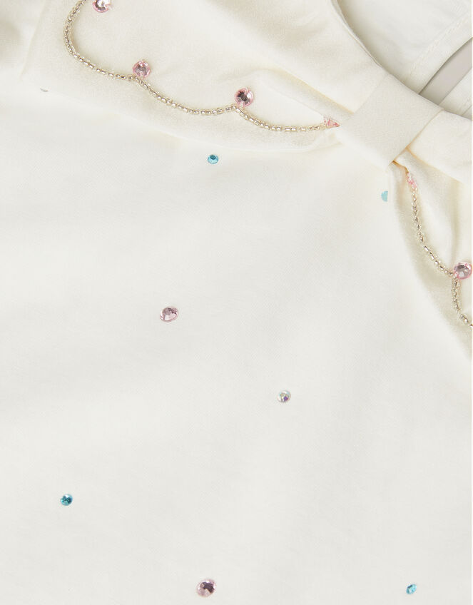 Bow Collar Rhinestone Top, Ivory (IVORY), large