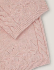 High Waist Cable Knit Trousers, Pink (PINK), large