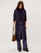 Leah Longline Cardigan, Blue (NAVY), large