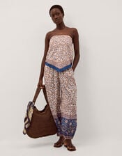 Ari Floral Scarf Bandeau Top, Blue (BLUE), large