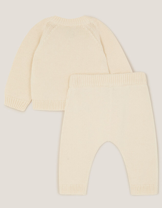Newborn Polar Bear Knitted Top & Trousers Set, Ivory (IVORY), large