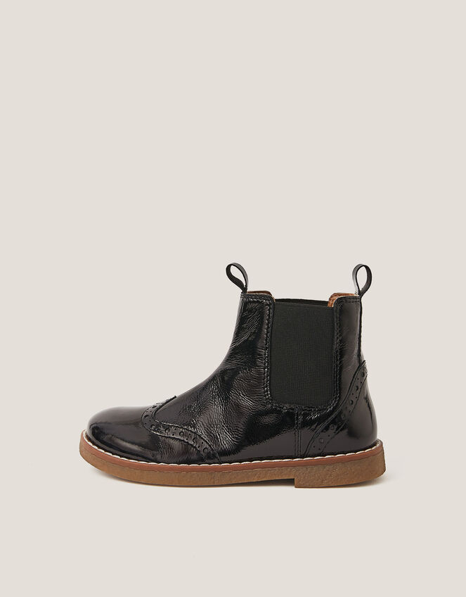 Patent Leather Boots, Black (BLACK), large