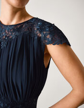 Elodie Lace Chiffon Bridesmaid Dress, Blue (NAVY), large