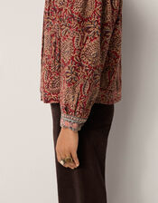 Maison Hotel Olivia Embroidered Paisley Print Jacket, Red (RED), large