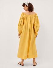 Lola Off The Shoulder Cotton Midi Dress, Yellow (YELLOW), large