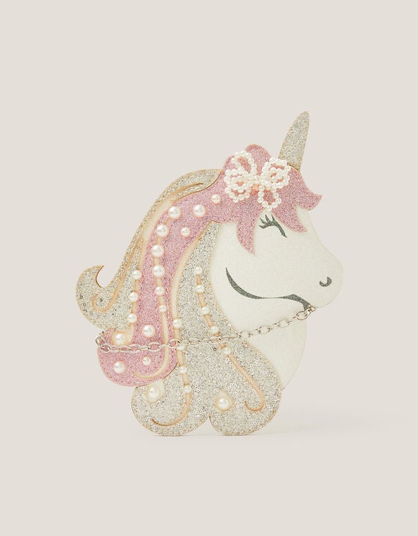 Pearl Embellished Unicorn Bag, , large