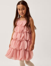 Strappy Scallop Frill Dress, Pink (PINK), large