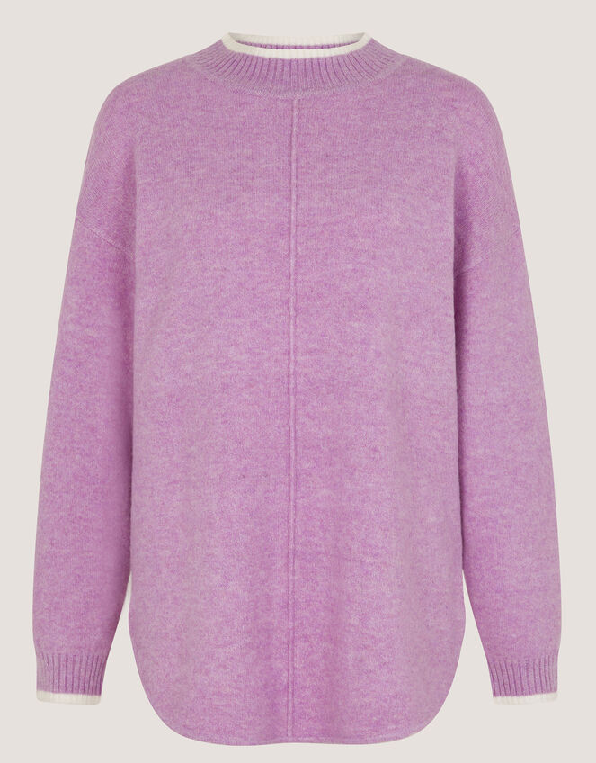 Tori Oversized Tipped Jumper, Purple (LILAC), large